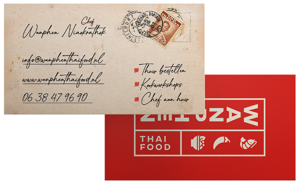 wanphen thai food visitekaartje
