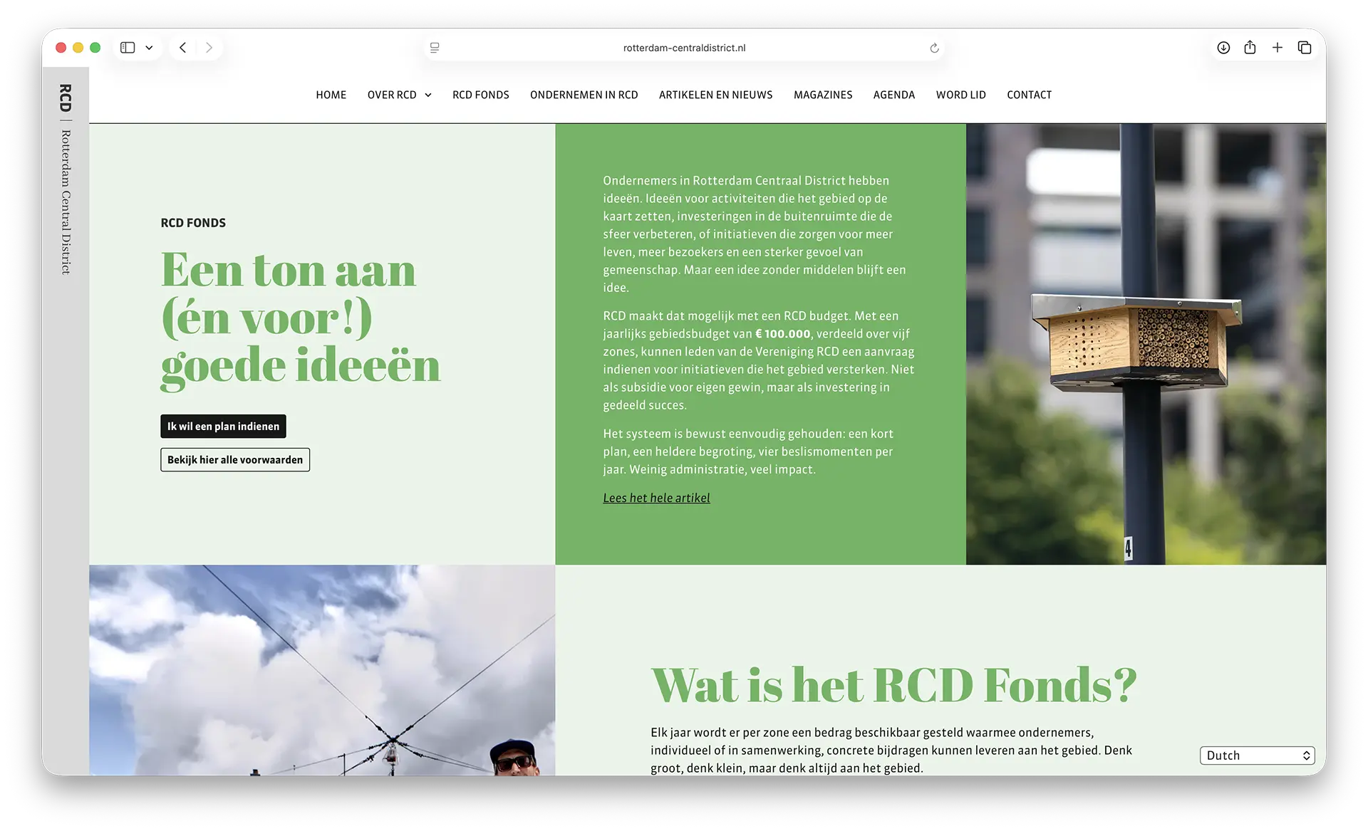 Rotterdam Central District RCD Fonds pagina